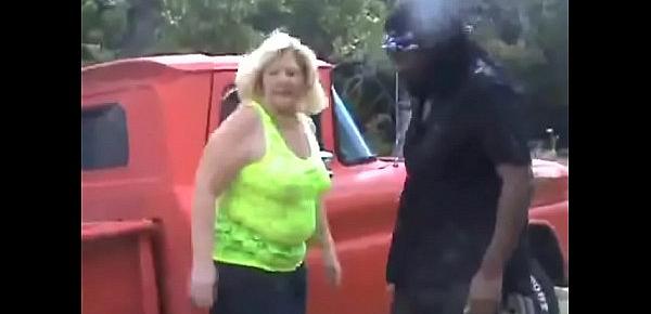  Chubby mommy granny destroyed by outdoors new  by a giant 2019 black monster